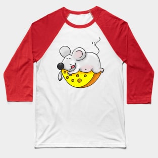 I Dream of Cheese - Funny Mouse Sleeping on Cheese Baseball T-Shirt